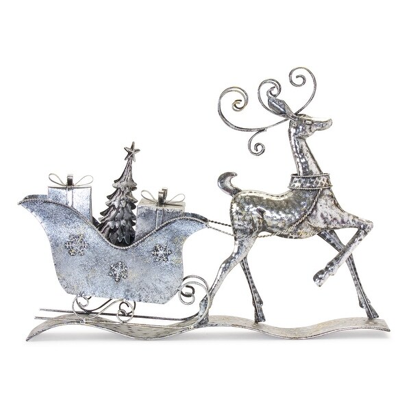 Deer w/Sleigh 26.5L x 19.75H Metal