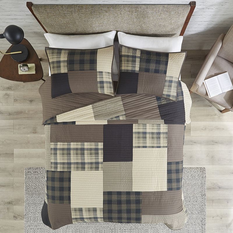 Woolrich 3-piece Winter Hills Plaid Cotton Quilt Set with Shams