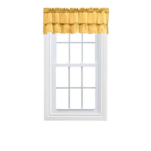 Rod Pocket High Quality Fabric Solid Color Window Ruffled Filler Valance 54 quot x13 quot Yellow