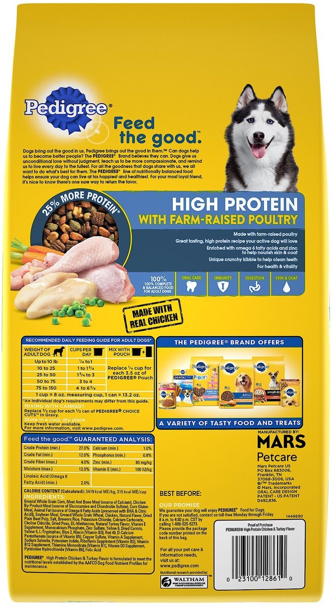 Pedigree High Protein Chicken and Turkey Flavor Adult Dry Dog Food