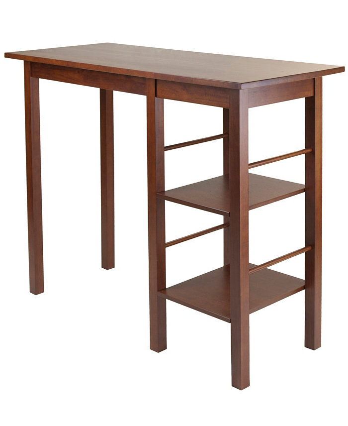 Winsome Egan Breakfast Table with 2 Side Shelves