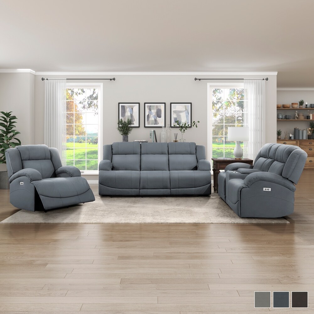 Sherwood 3 Piece Power Reclining Living Room Sofa Set