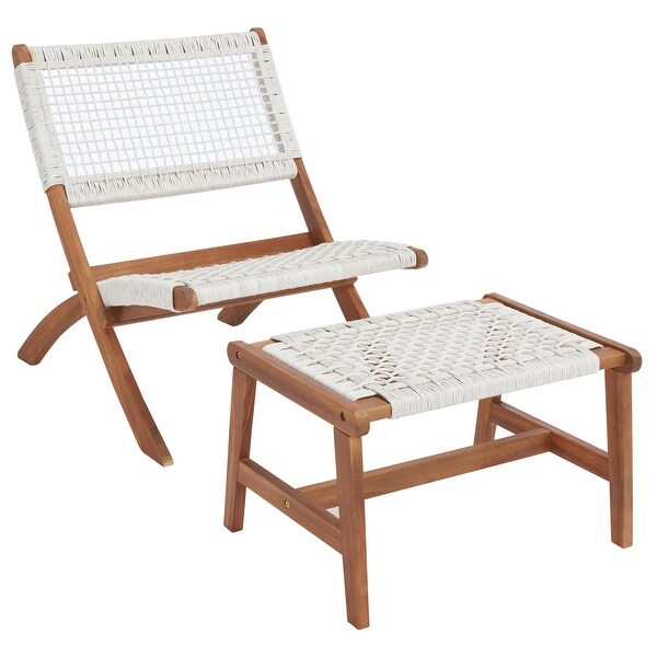 SAFAVIEH Casella Acacia/ Rope Outdoor Chair and Table Set