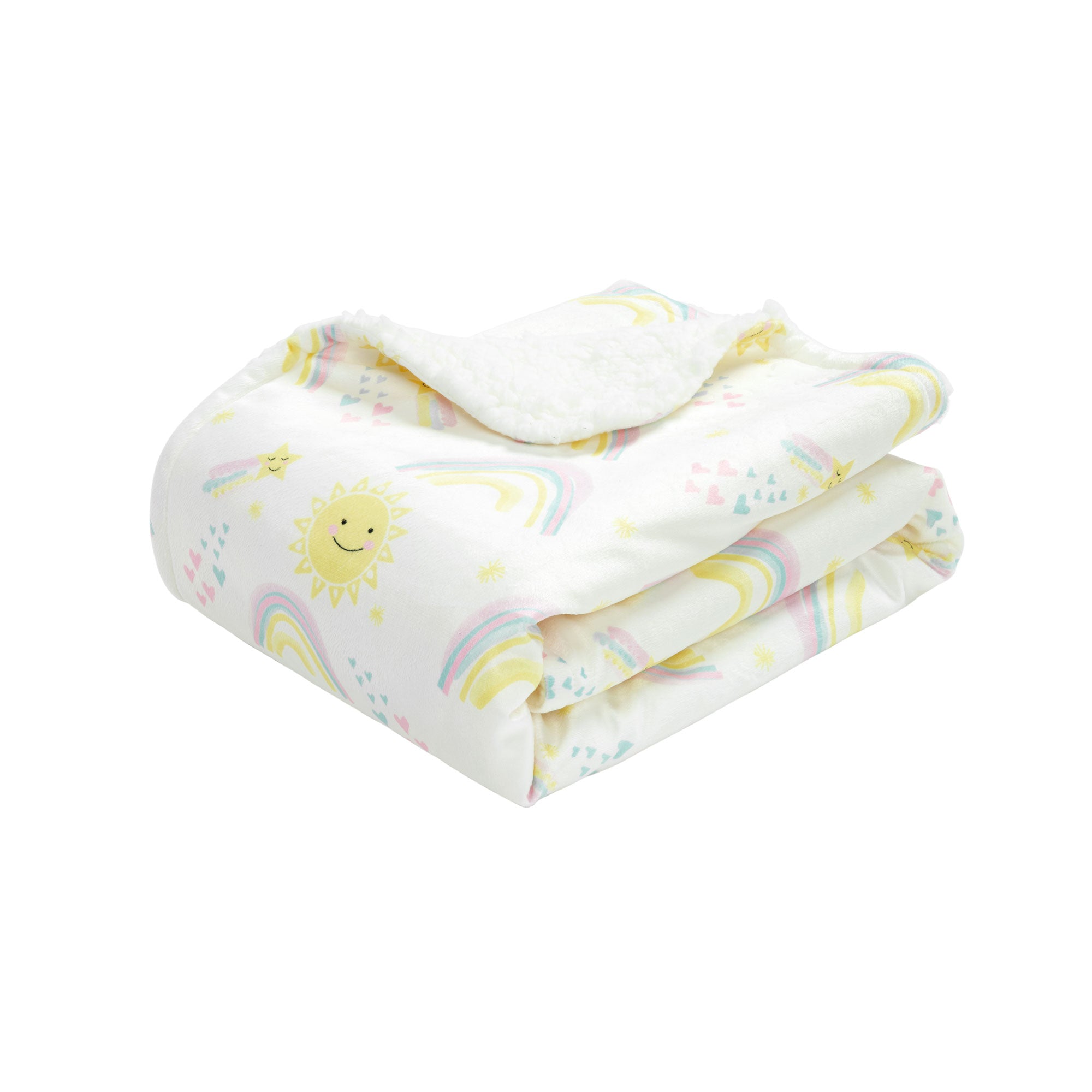 Sunshine Rainbow Soft Sherpa Baby Blanket