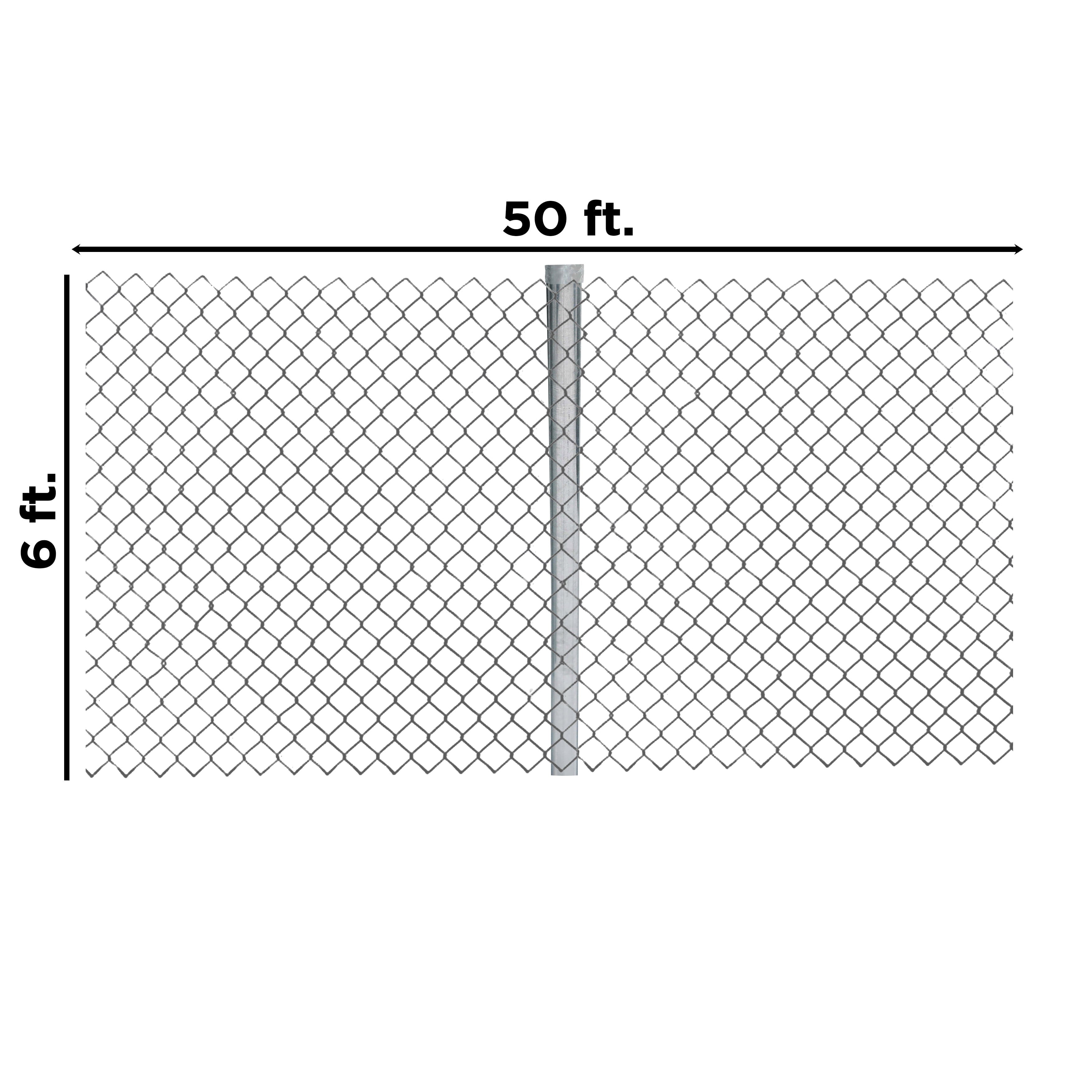 ALEKO KITCLF6X50 Galvanized Steel 6 x 50 ft. Chain Link Fence Complete Kit