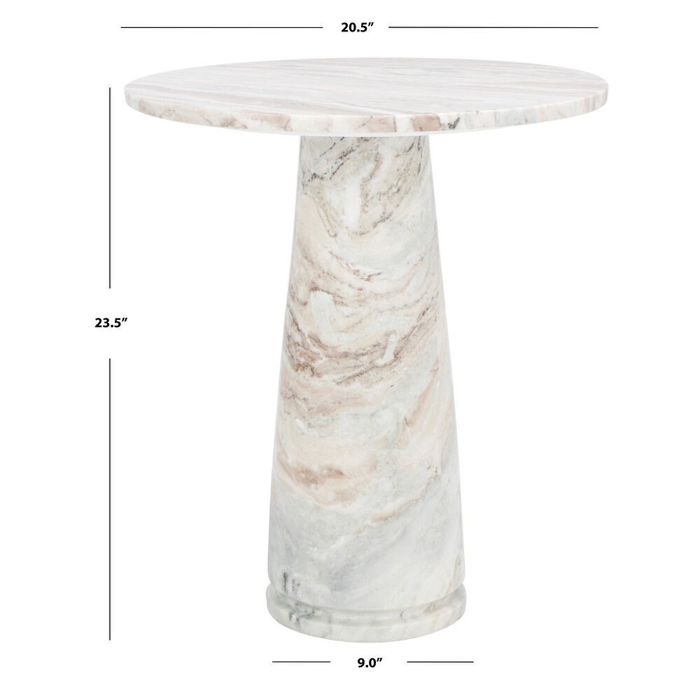 SAFAVIEH Couture Valentia Tall Round Marble Accent Table