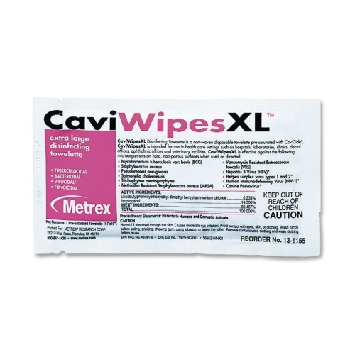 Metrex Caviwipes XL Disinfecting Towelettes  MRXMACW078155