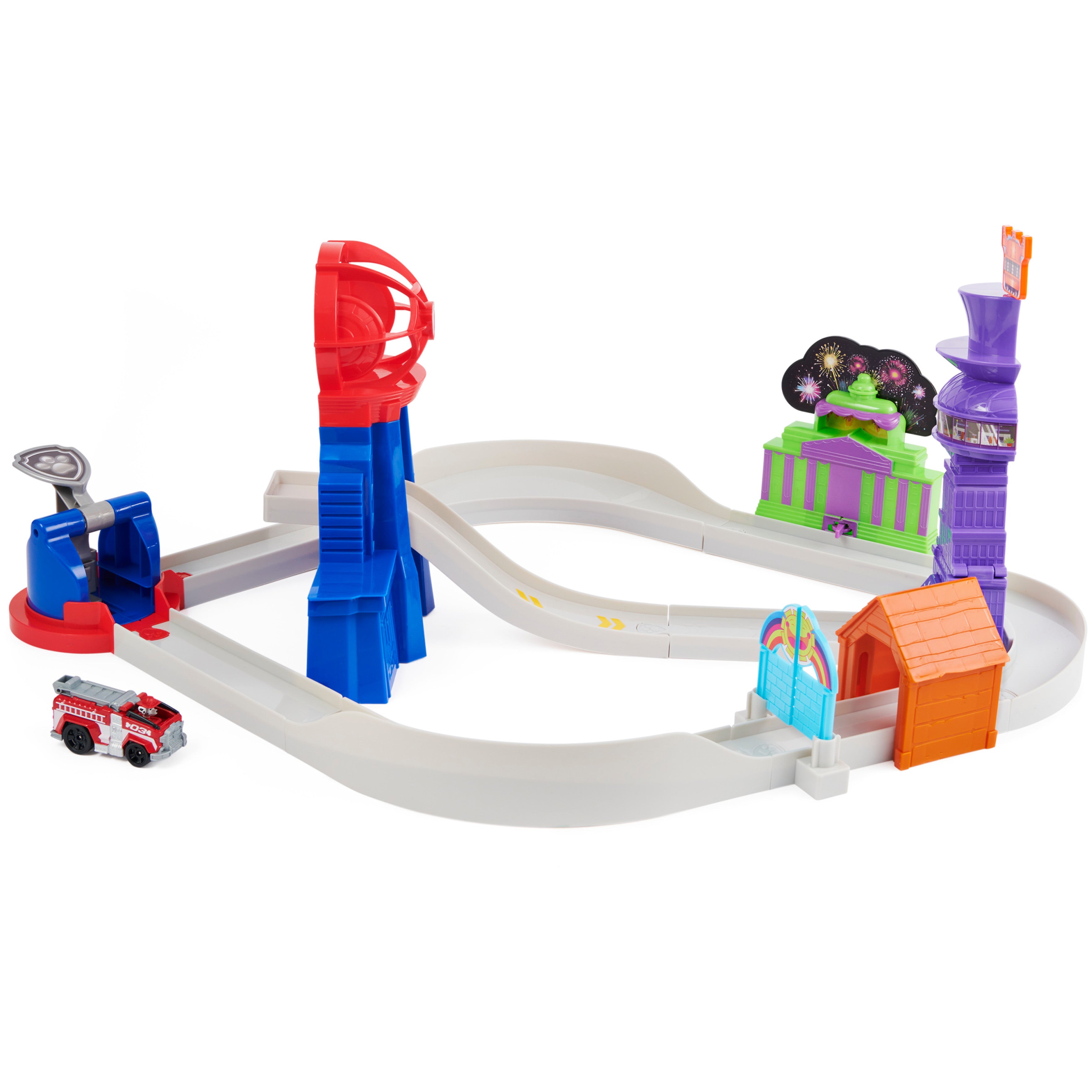 PAW Patrol， True Metal Total City Rescue Vehicle Playset， 1:55 Scale， For Ages 3 and up