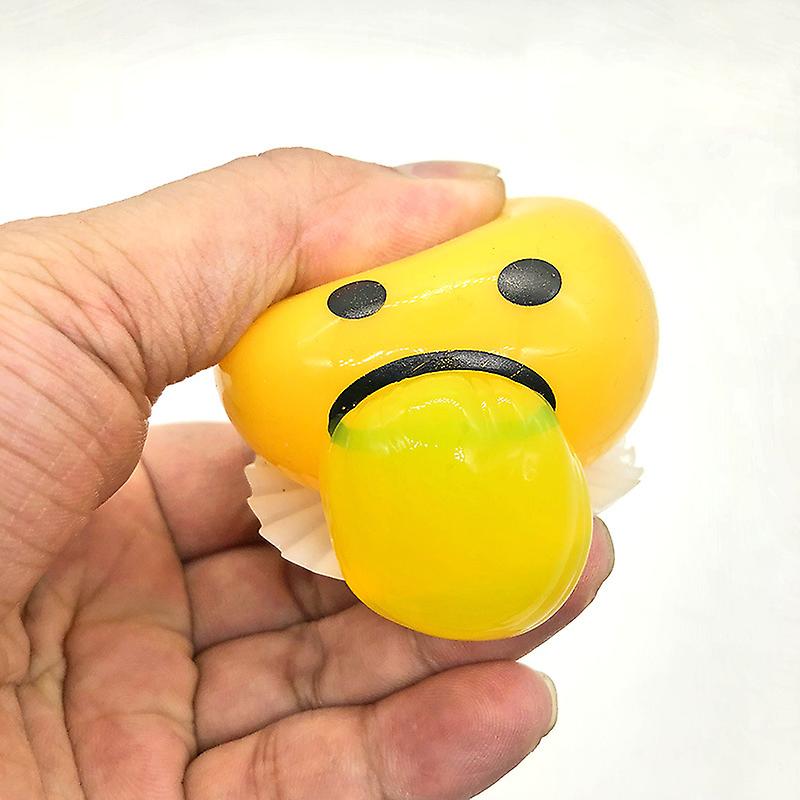 10 Pack Vomiting Egg Yolk， Yellow Round Vomiting Sucking Lazy Egg Yolk， Vent Stress Tricky Game Relief Toys