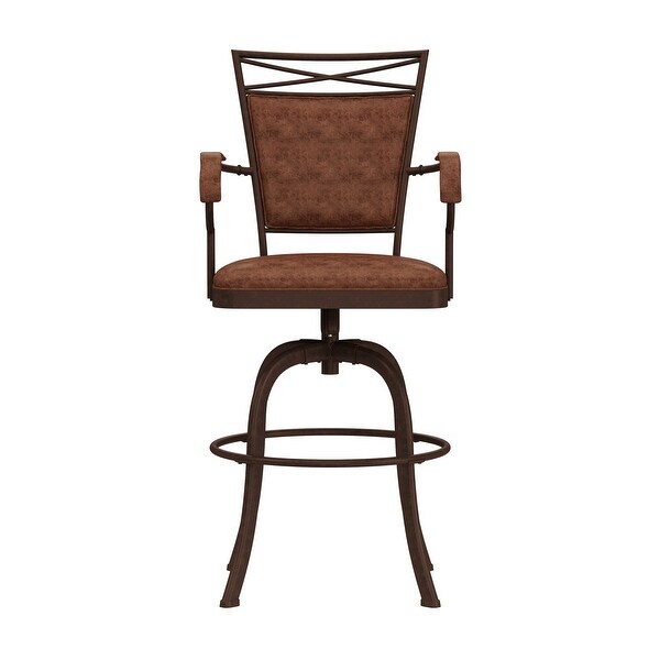 Bridgetown Bar Stool with Swivel， Aged Bronze