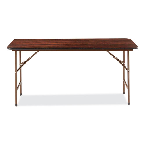 Alera Wood Folding Table， Rectangular， 59.88w x 17.75d x 29.13h， Mahogany (FT726018MY)