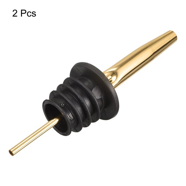 2pcs Stainless Steel Liquor Pourer Wine Bottle Pour Spout Stopper， Gold