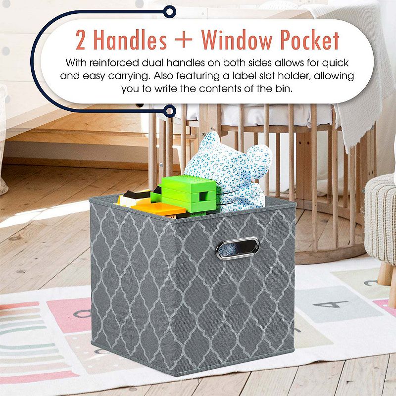 Ornavo Home Lattice Foldable Storage Cube Bin with Dual Handles