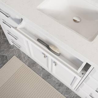 Studio Bathe Calais 60 in. Vanity in White with Solid Surface Vanity Top CALAIS 60 WH-SSC