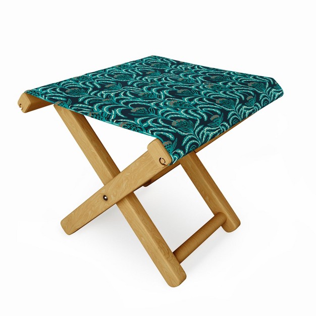 Holli Zollinger Maisey Teal Folding Stool Deny Designs