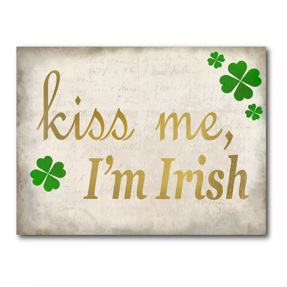 COURTSIDE MARKET Kiss Me Im Irish Canvas Wall Art