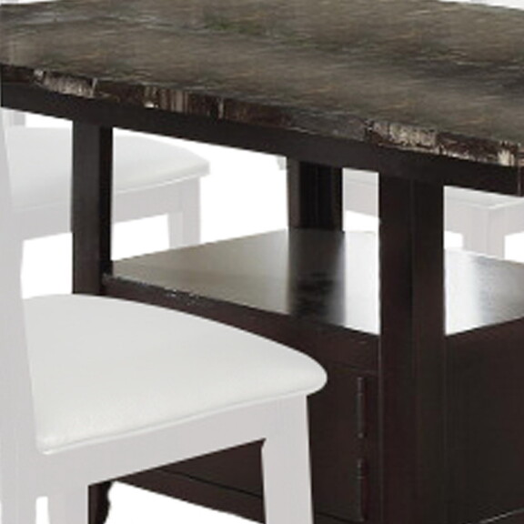 Wooden Dining Table with Spacious Bottom Storage D...