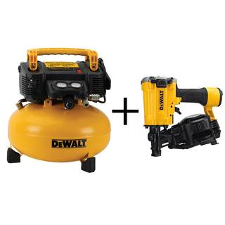 DW 6 Gal. 165 PSI Electric Pancake Air Compressor and Pneumatic 15-Degree Coil Roofing Nailer DWFP5512645RN