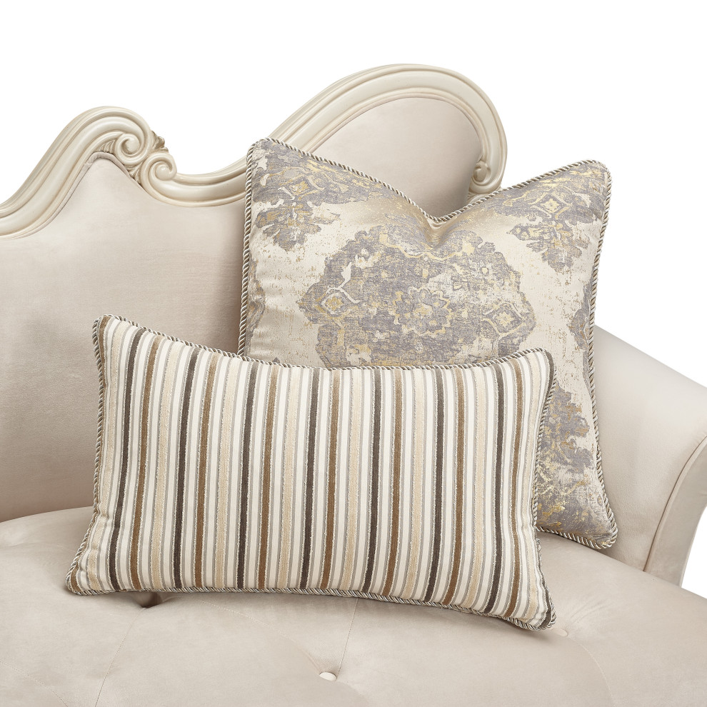 Lavelle Classic Pearl Settee  Ivory   Traditional   Loveseats   by HedgeApple  Houzz