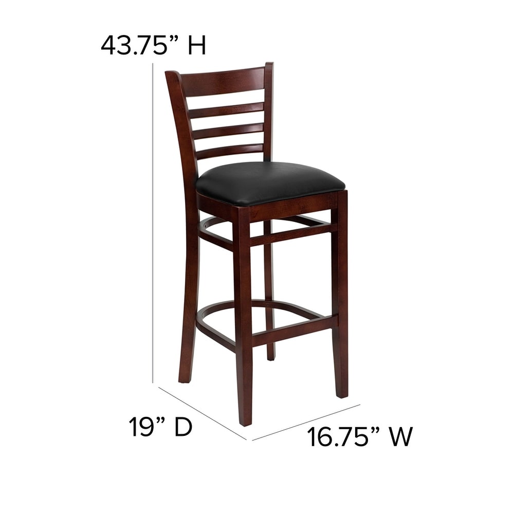 Ladder Back Wooden Restaurant Barstool   16.75\