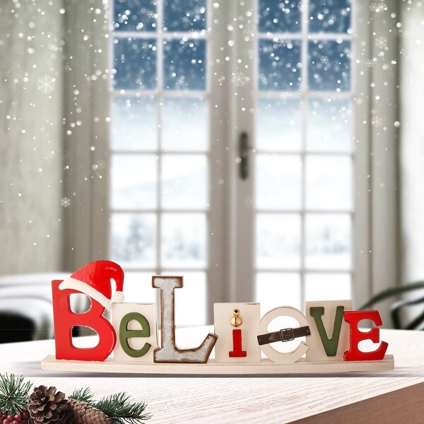 23.5L Metal/Mdf Believe W/Hat Tablepiece