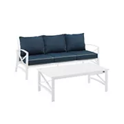 Crosley Kaplan 2-Piece Outdoor Metal Sofa and Coffee Table Set