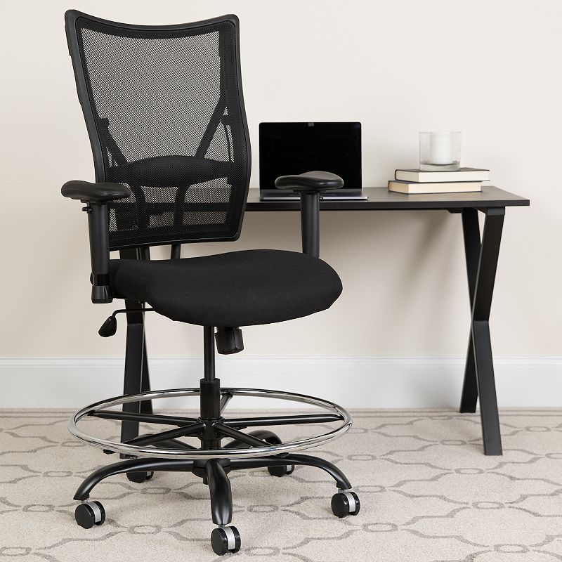 Flash Furniture Big and Tall Black Ergonomic Drafting Desk Chair