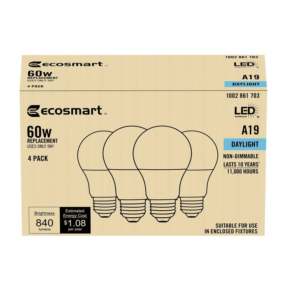 60-Watt Equivalent A19 Non-Dimmable LED Light Bulb Daylight (16-Pack) B7A19A60WUL34