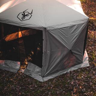 Gazelle G6 6-Sided Portable Gazebo Pop-Up Hub Screen Tent Desert Sand Includes free 3 Pack of wind panels GK908