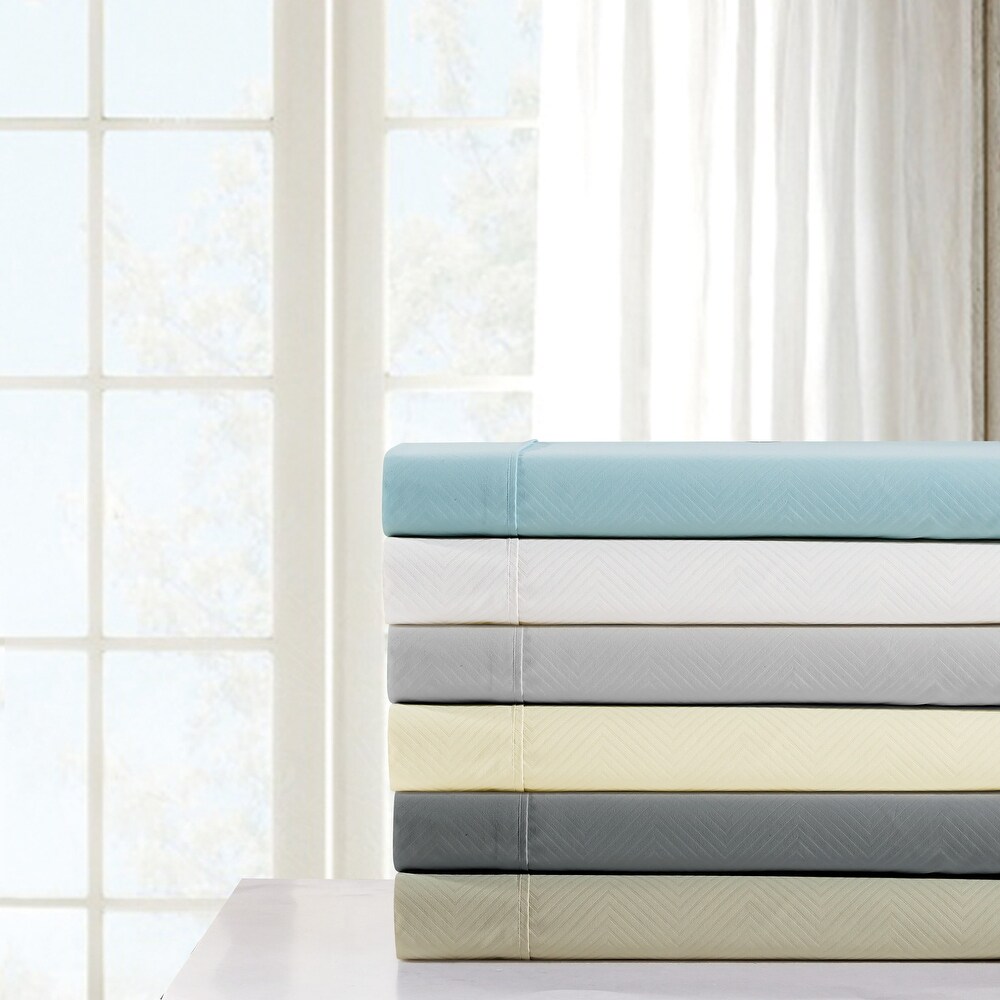 Rayon from Bamboo 4 Piece Luxury Chevron Embossed Sheet Set