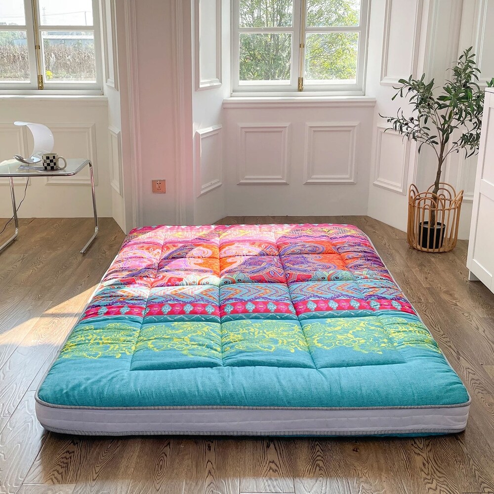 Bohemian Retro Padded Japanese Floor Futon Mattress