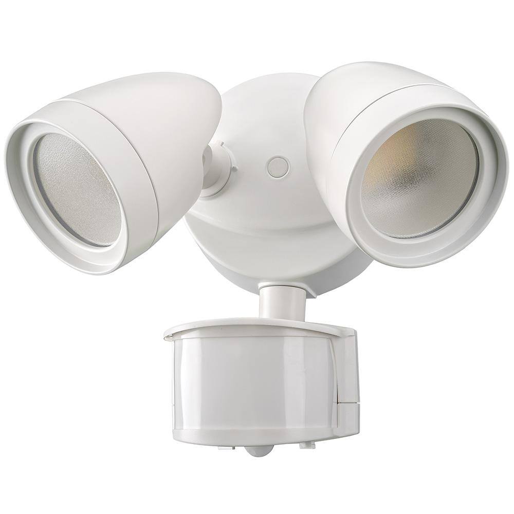 ETi 240 Degree LED Motion Sensor Light Outdoor White Twin Head Flood Security Light 1200 to 2400 Lumens Driveway Walkway 51406112