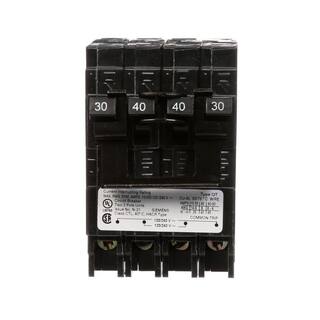 Siemens 40 Amp Double-Pole and 30 Amp Double-Pole Type QT Quad Circuit Breaker Q23040CT2