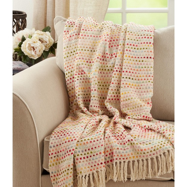 Saro Lifestyle Tasseled Throw With Confetti Design