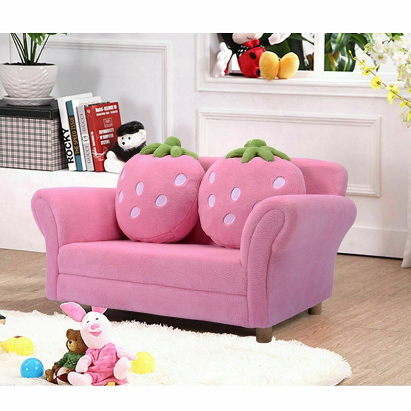 Kids Strawberry Armrest Chair Sofa-Pink