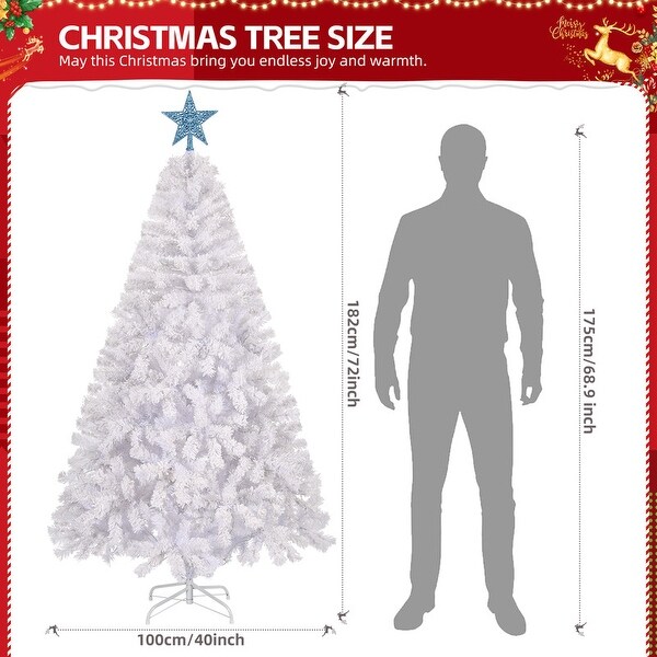 6 Ft Prelit Artificial Christmas Tree with 300 Cold White/Pink/Warm White Lights