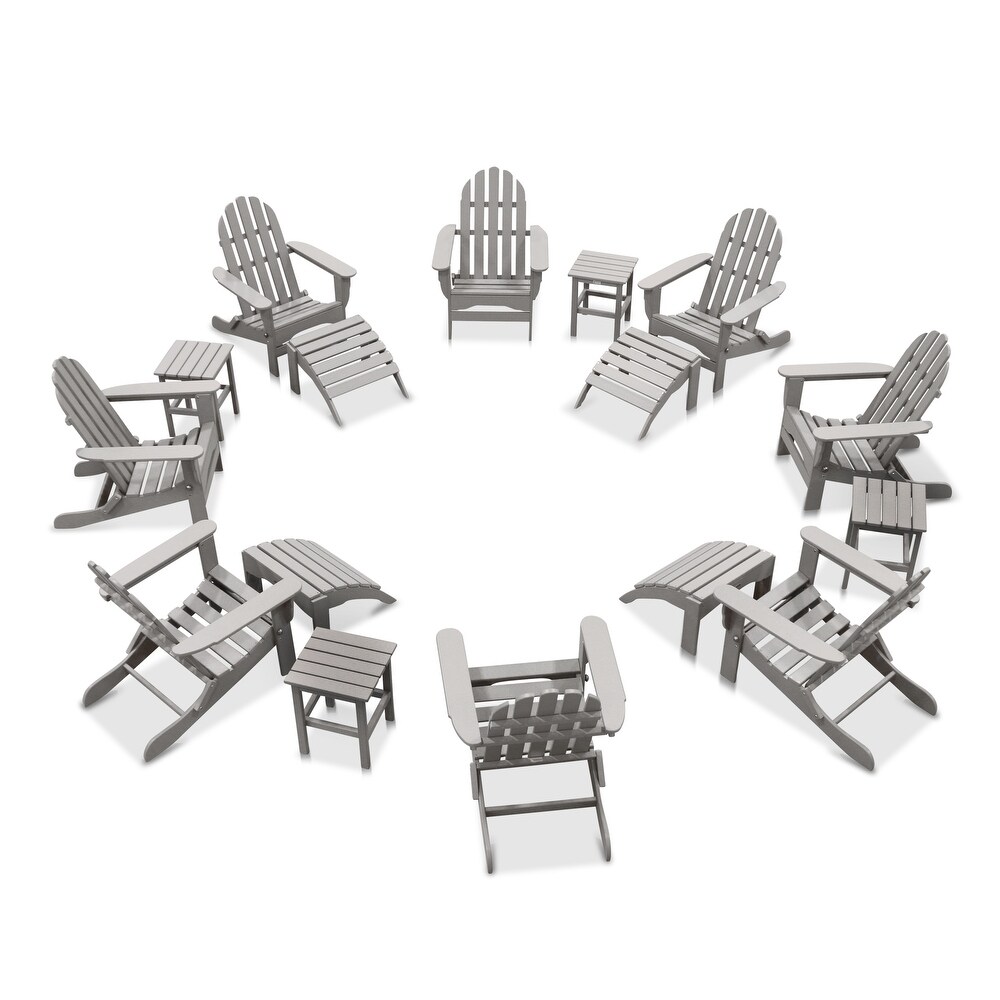 Nelson 8 piece Adirondack Chair Set with 4 Ottomans and 4 Side Tables by Havenside Home