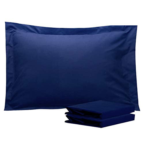 NTBAY 100% Brushed Microfiber Standard Pillow Shams Set of 2， Soft and Cozy， Wrinkle， Fade， Stain Resistant， Standard， Navy