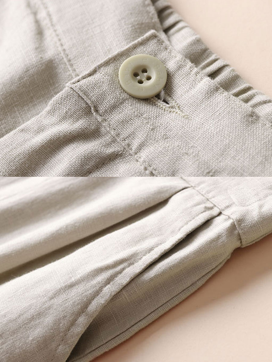 Cotton And Linen Wide-leg Casual Pants