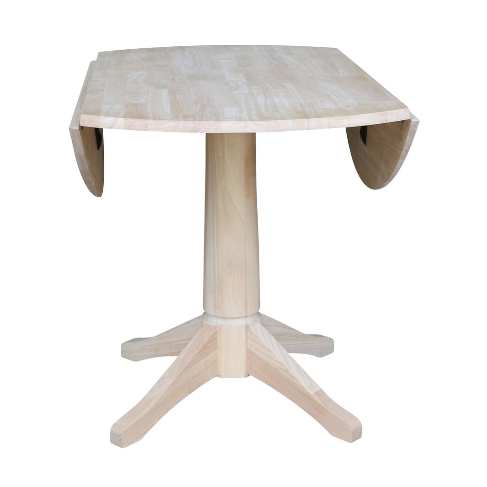 42 in. Round Top Dual Drop Leaf Pedestal Dining Table