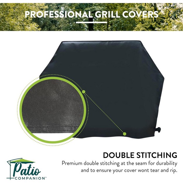 Patio Companion Professional Bbq Grill Cover 5 Year Warranty Heavy grade Uv Blocking Material Waterproof And Weather Resistant Gas Grill