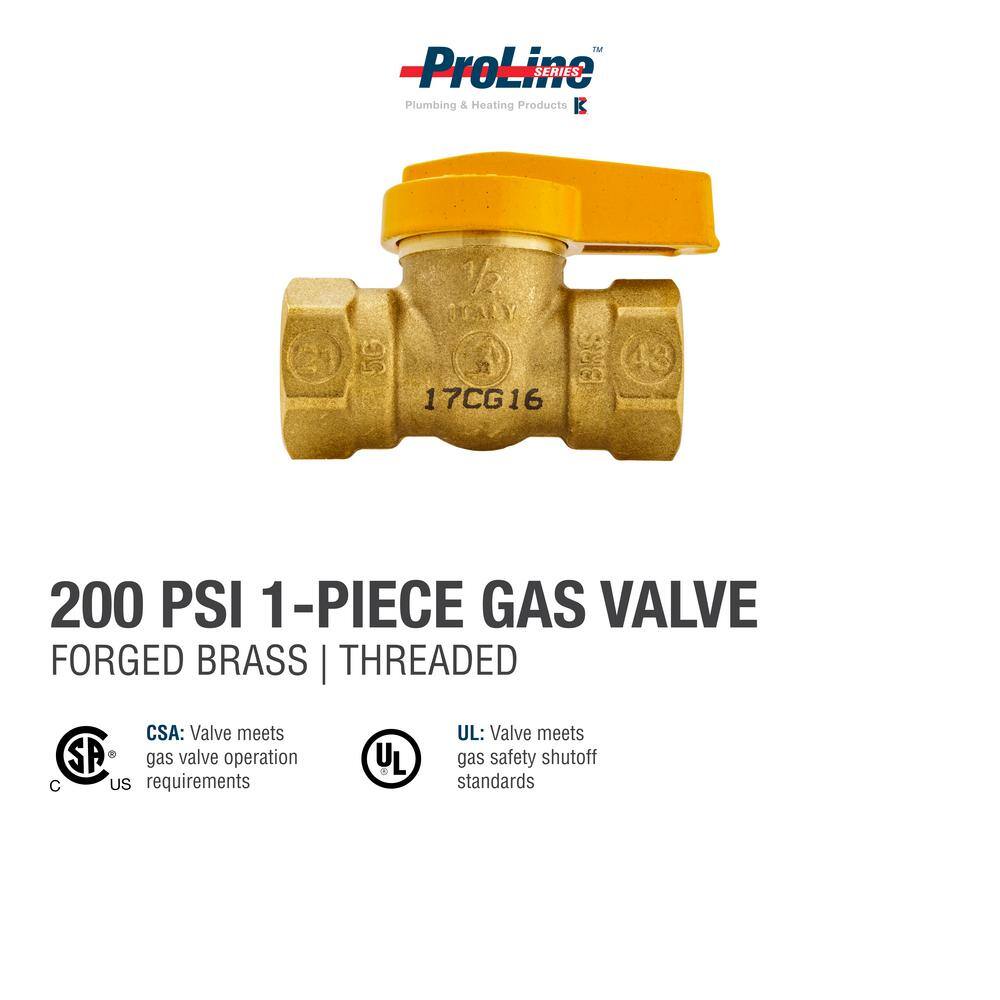 ProLine Series 12-in FIP Brass 1-piece Gas Ball Valve Series 7701G 110-523HC