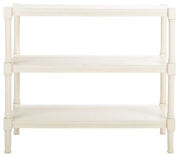 Rafiki 3 Shelf Console Table Distressed White/  Safavieh   French Country   Console Tables   by Safavieh  Houzz