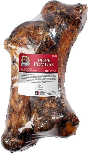 Country Kitchen Pork Femurs Dog Treat， 2 count