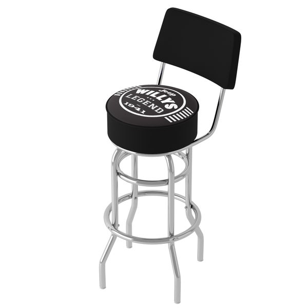 Jeep Willys Legend 360 Degree Swivel Barstool with Foam Padded Seat And Back - 20 x 20 x 31