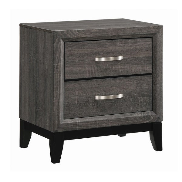 Carina Rustic Grey Oak 3-piece Bedroom Set with 2 Nightstands - - 35553439