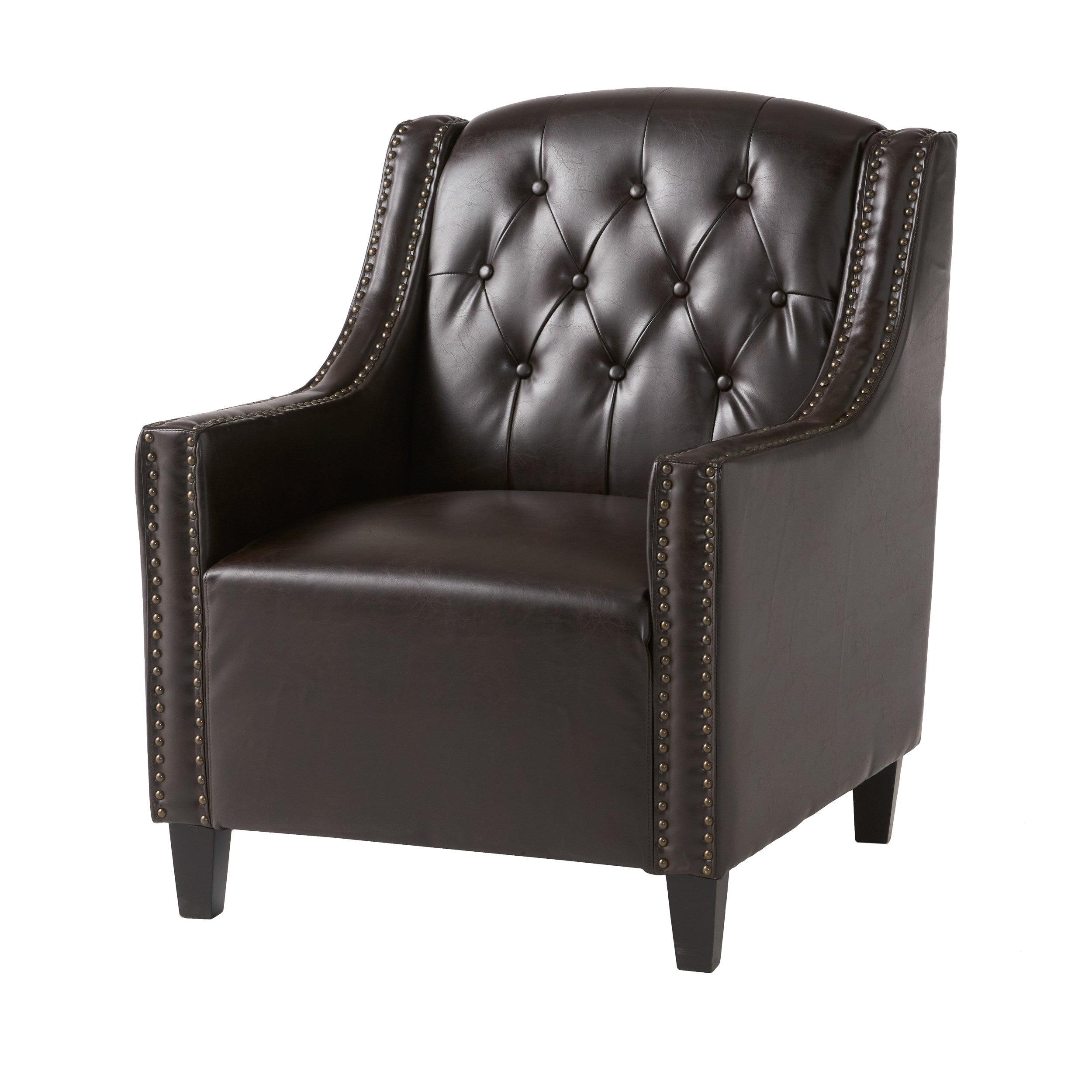 Nottingham Tufted Brown Leather Club Chair