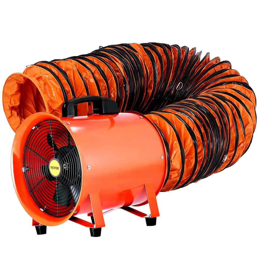 VEVOR Utility Blower Fan 12 in 520 Watt 2295 CFM High Velocity Ventilator with 16 ft Duct Hose for Fume Exhausting