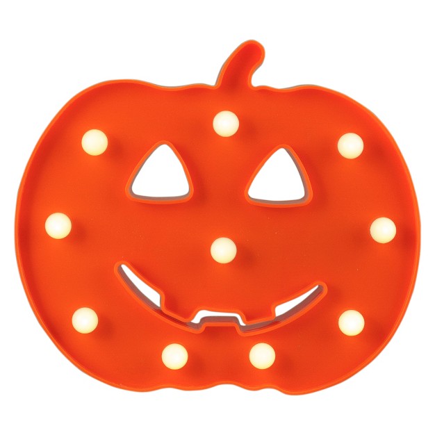 Led Lighted Orange Jack o lantern Halloween Marquee Sign