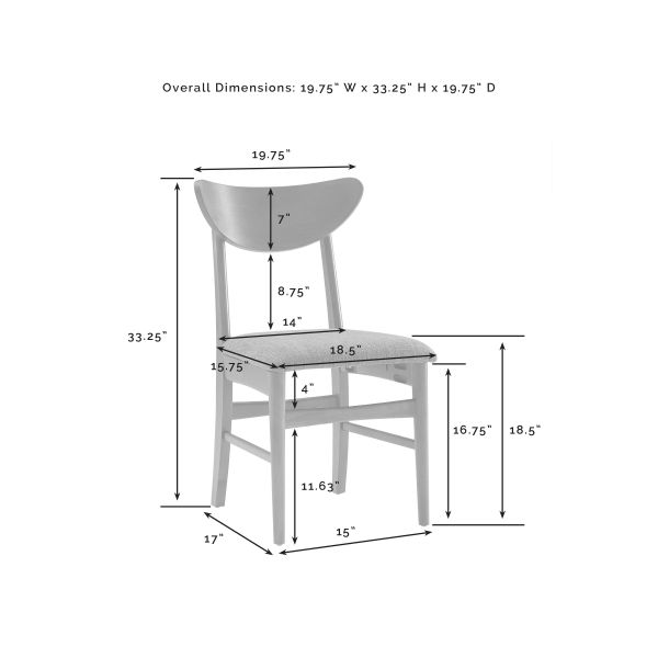 Landon 2Pc Wood Dining Chairs W/Upholstered Seat